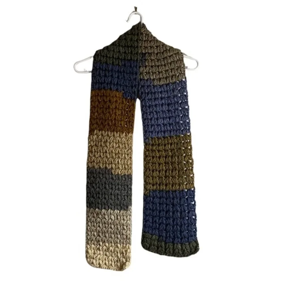 Ultra Soft Color Block Knit Scarf